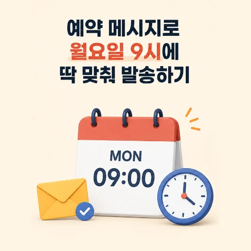예약 메시지로 월요일 9시에 딱 맞춰 발송하기